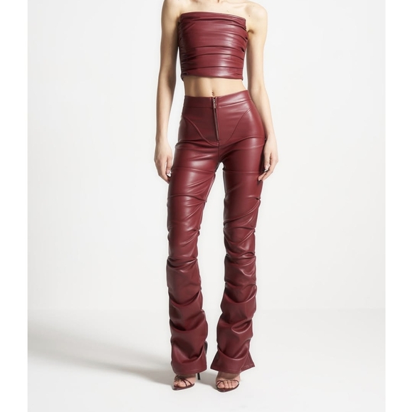 Maniere de Voir Vegan Leather Pants - Picture 3 of 3